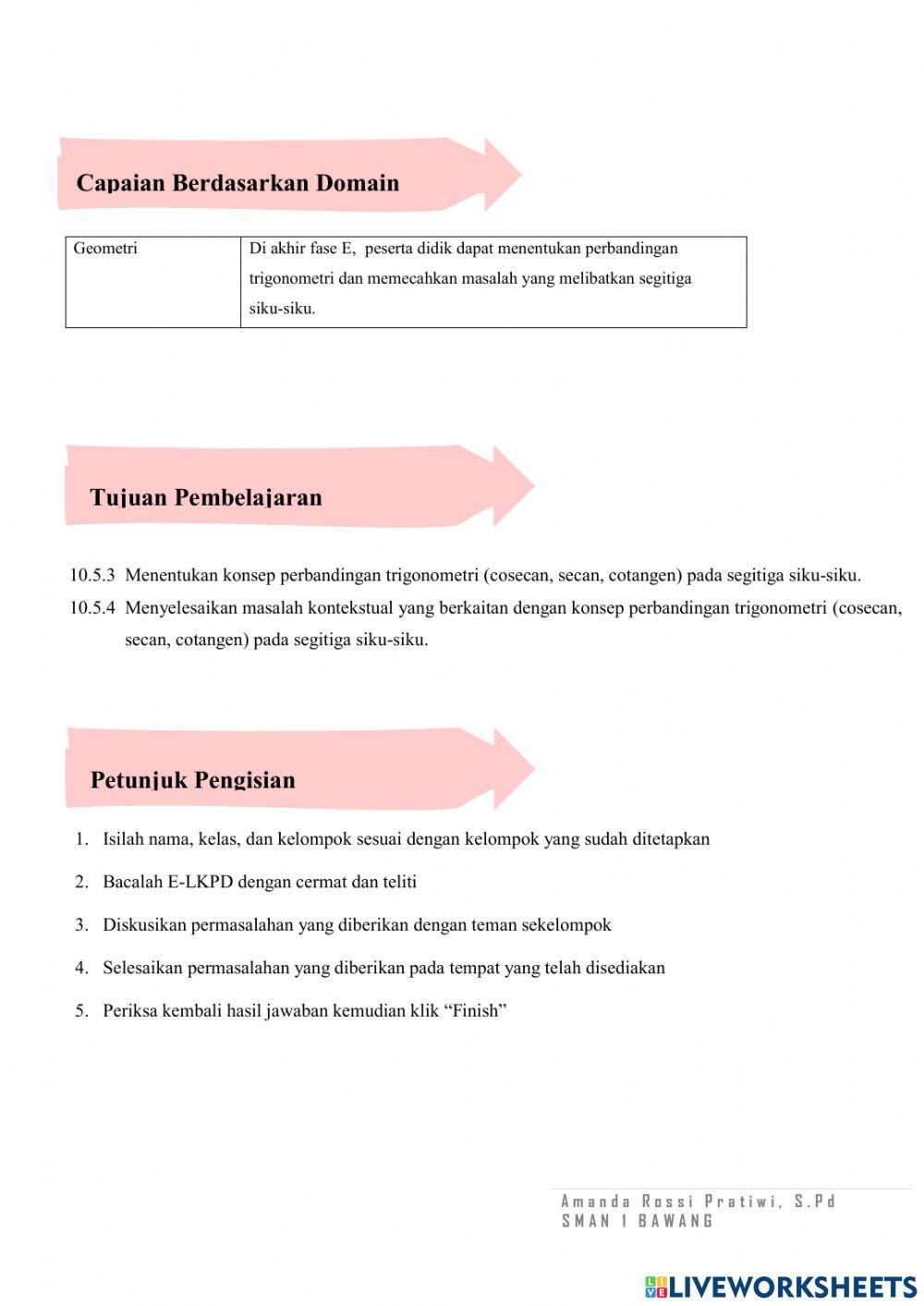 Perbandingan Trigonometri P2 A