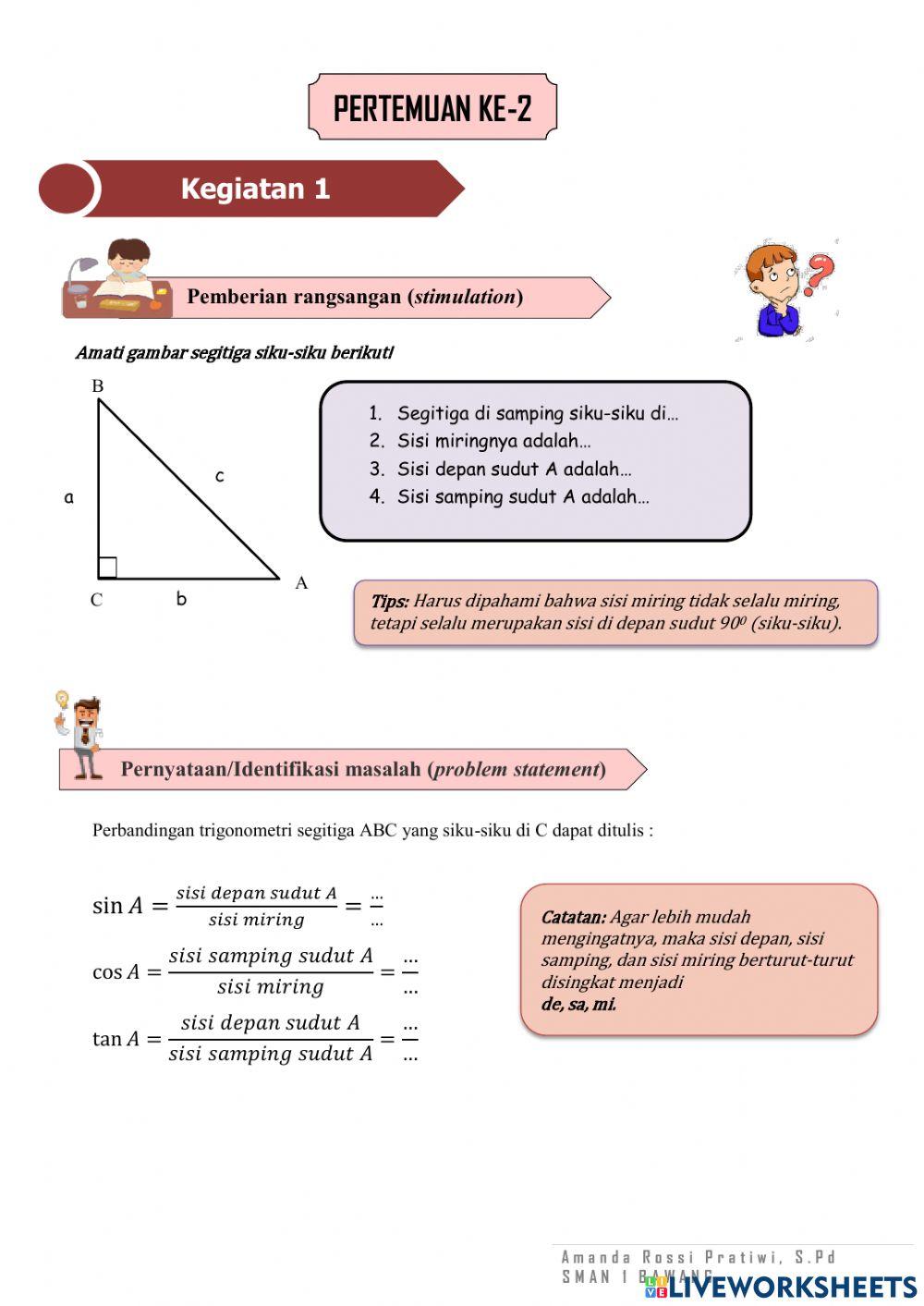 Perbandingan Trigonometri P2 B