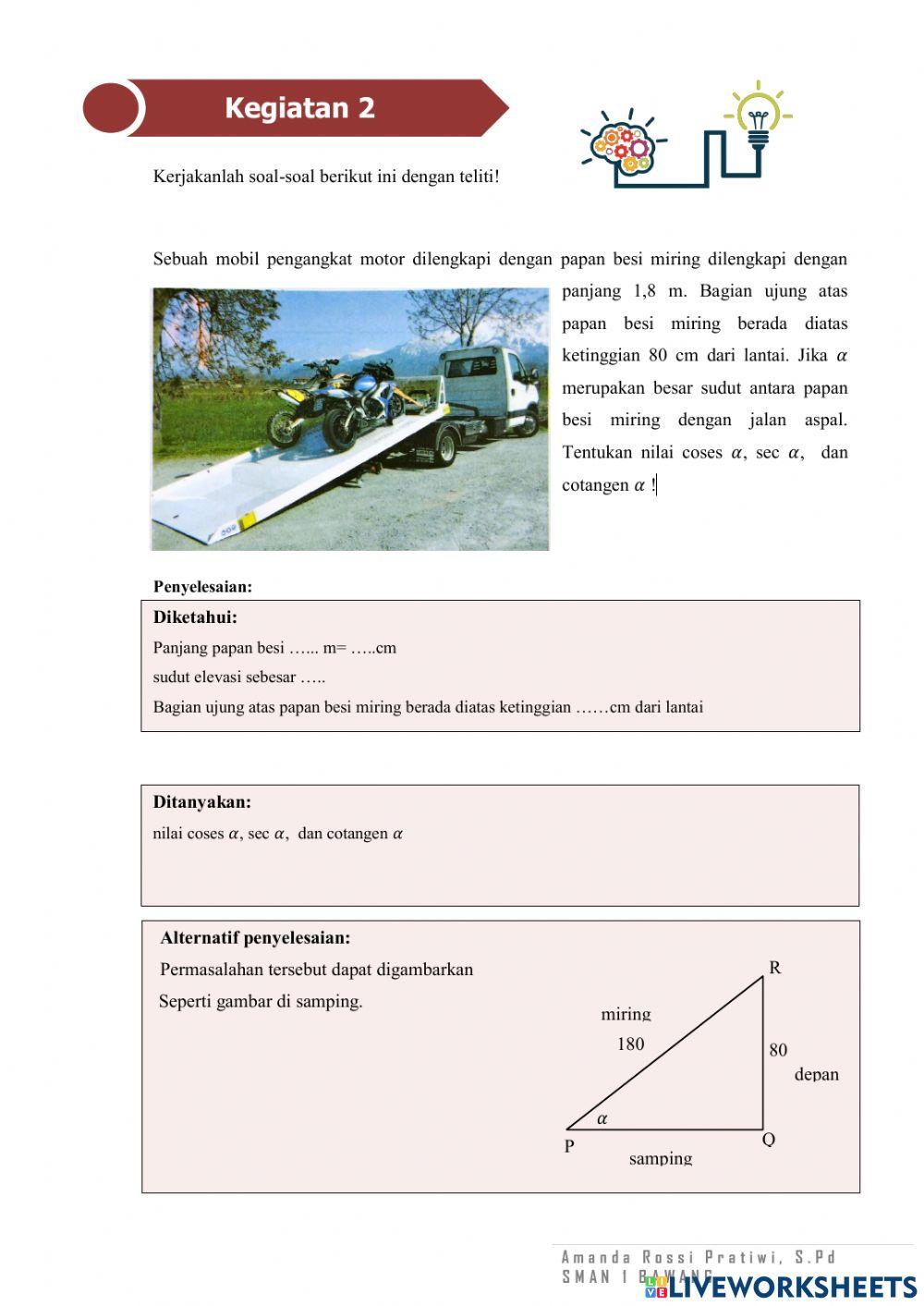 Perbandingan Trigonometri P2 B