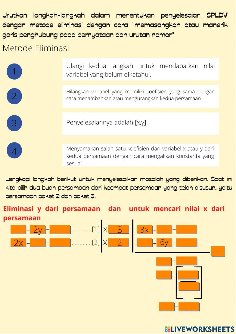 Sistem persamaan linear dua variabel