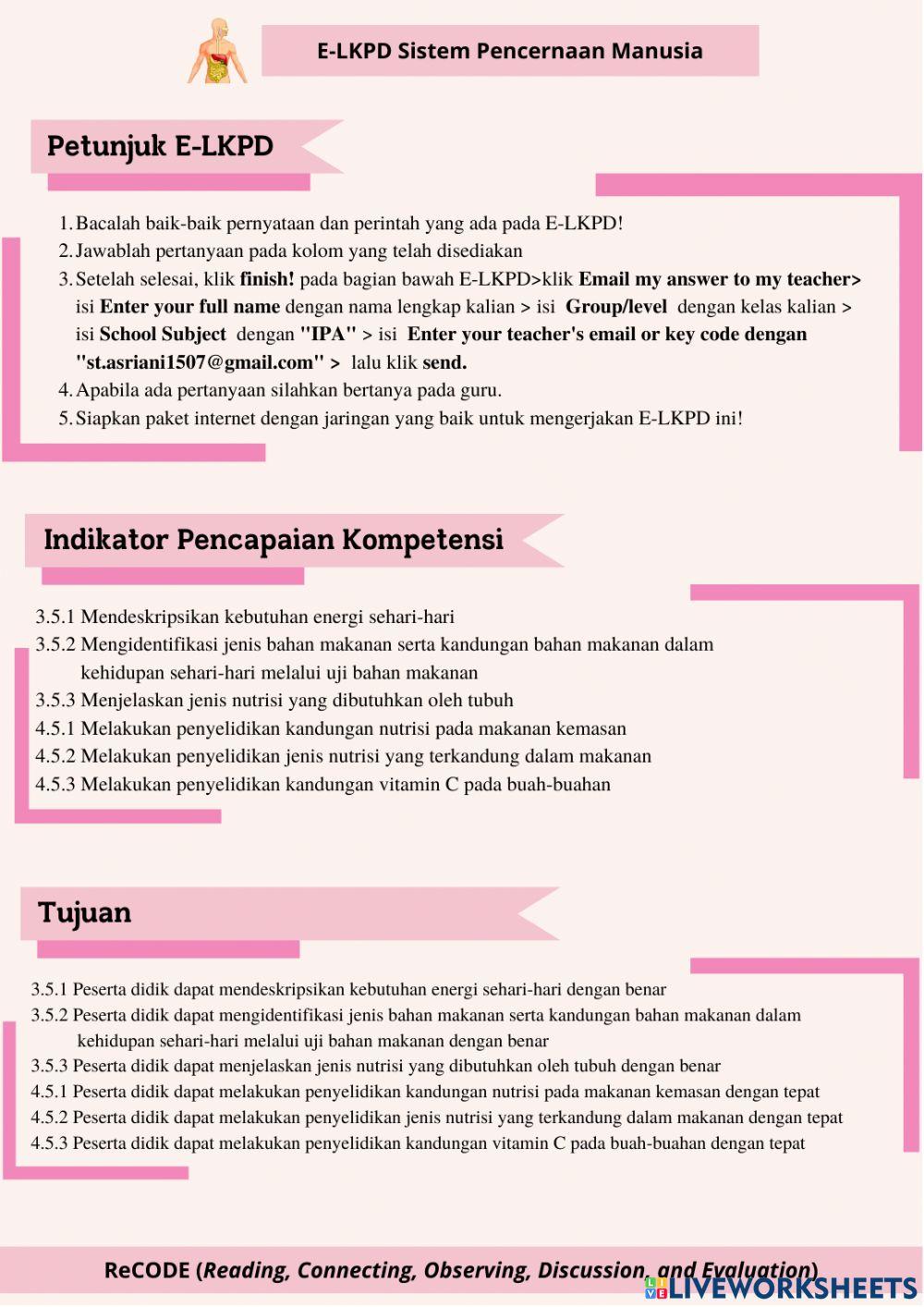 LKPD Sistem Pencernaan -Nutrisi-