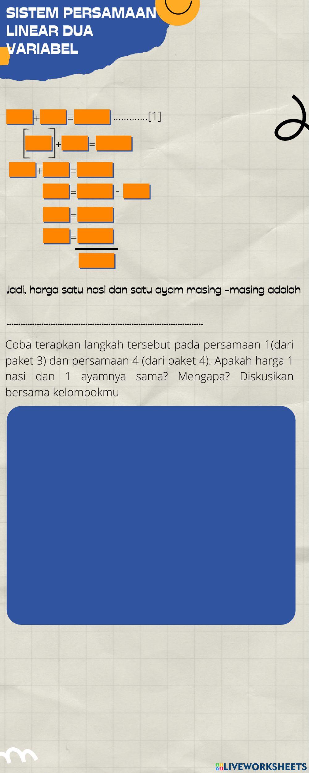 Sistem persamaan linear dua variabel