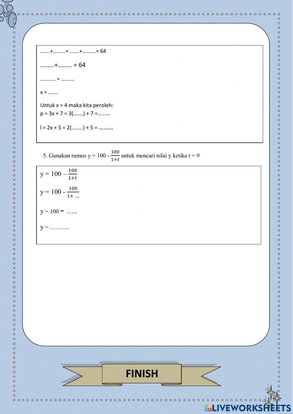 LKPD Persamaan Linier Satu Variabel (PLSV)
