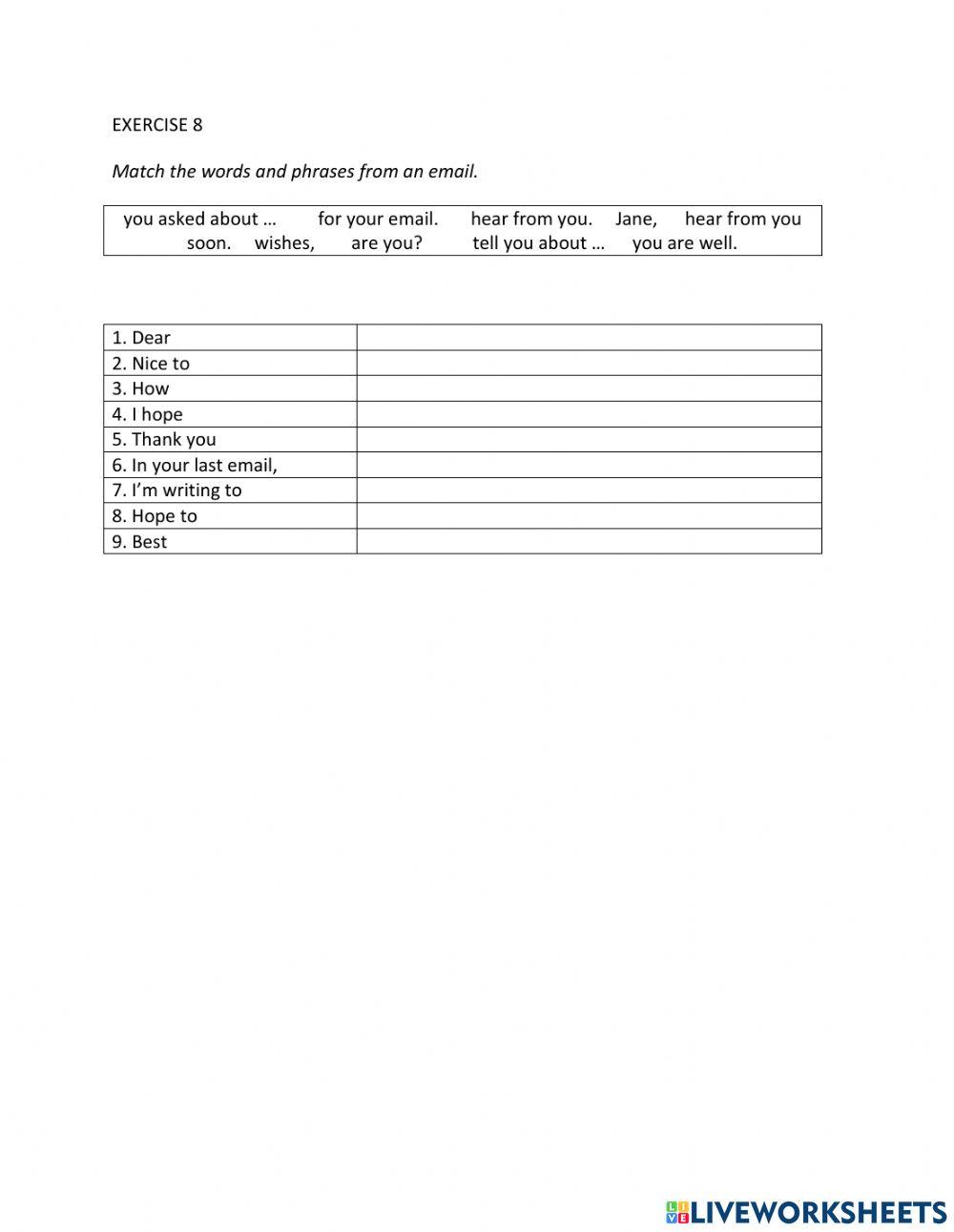 IE0, Unit 1, Reading and Writing, Exercise 8