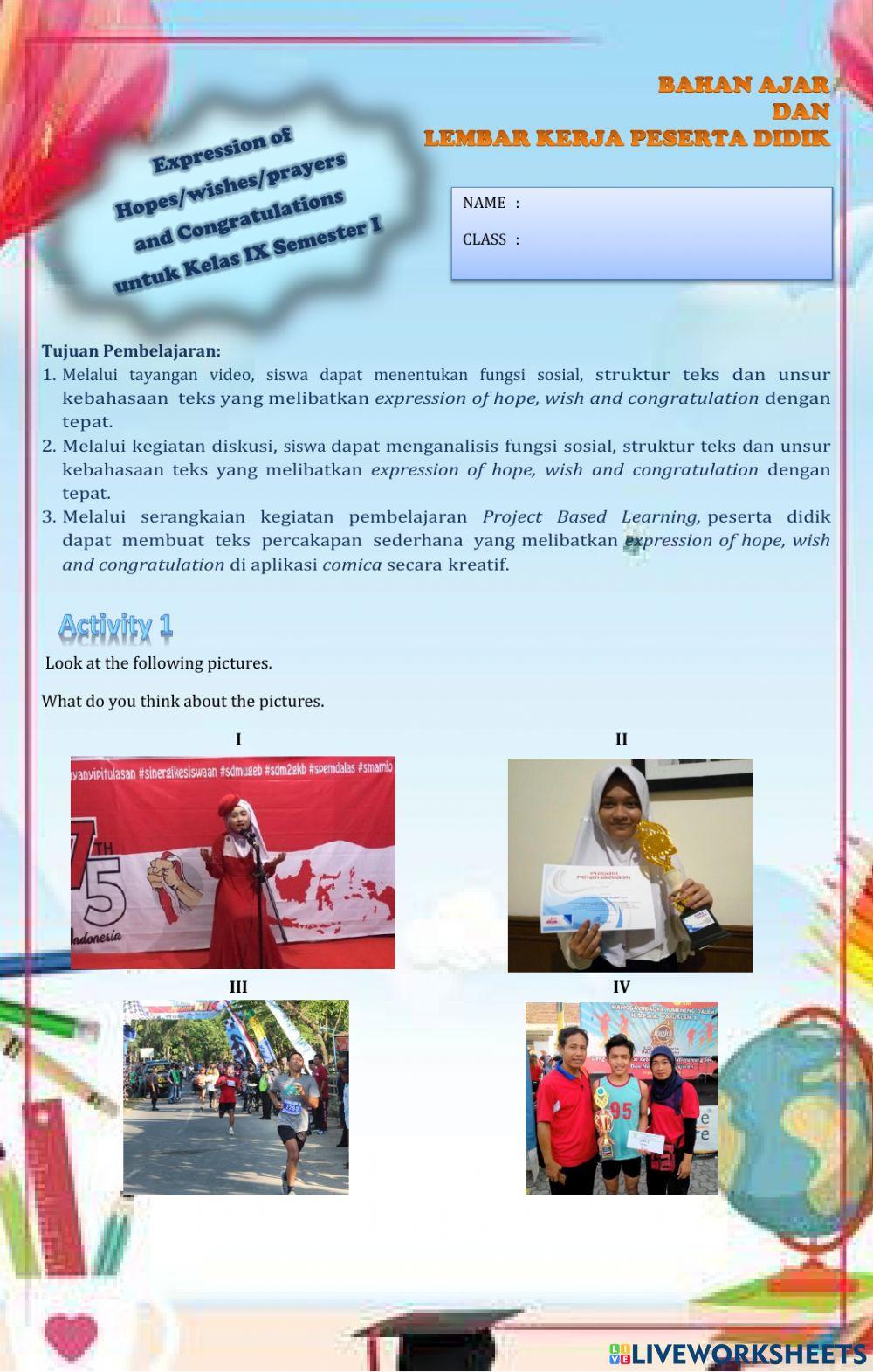 Expression of Hope, Wish, and Congratulation