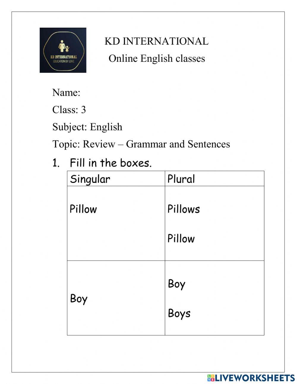 Grammar and Vocabulary