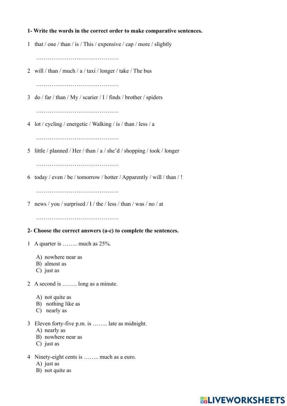 2160703 | English Grammar Exercises for B2 – Comparison
