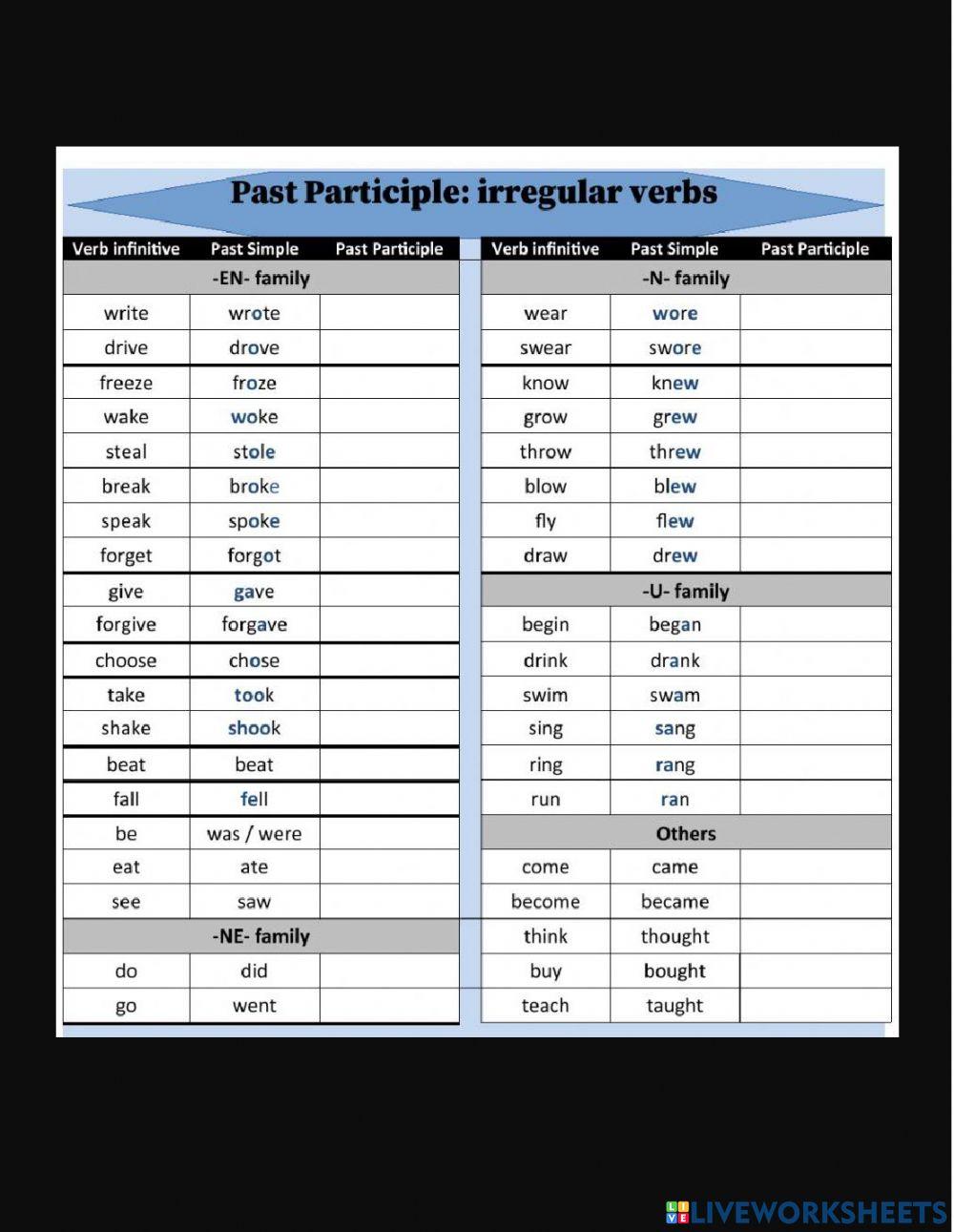 Present perfect online exercise for 4th Grade | Live Worksheets