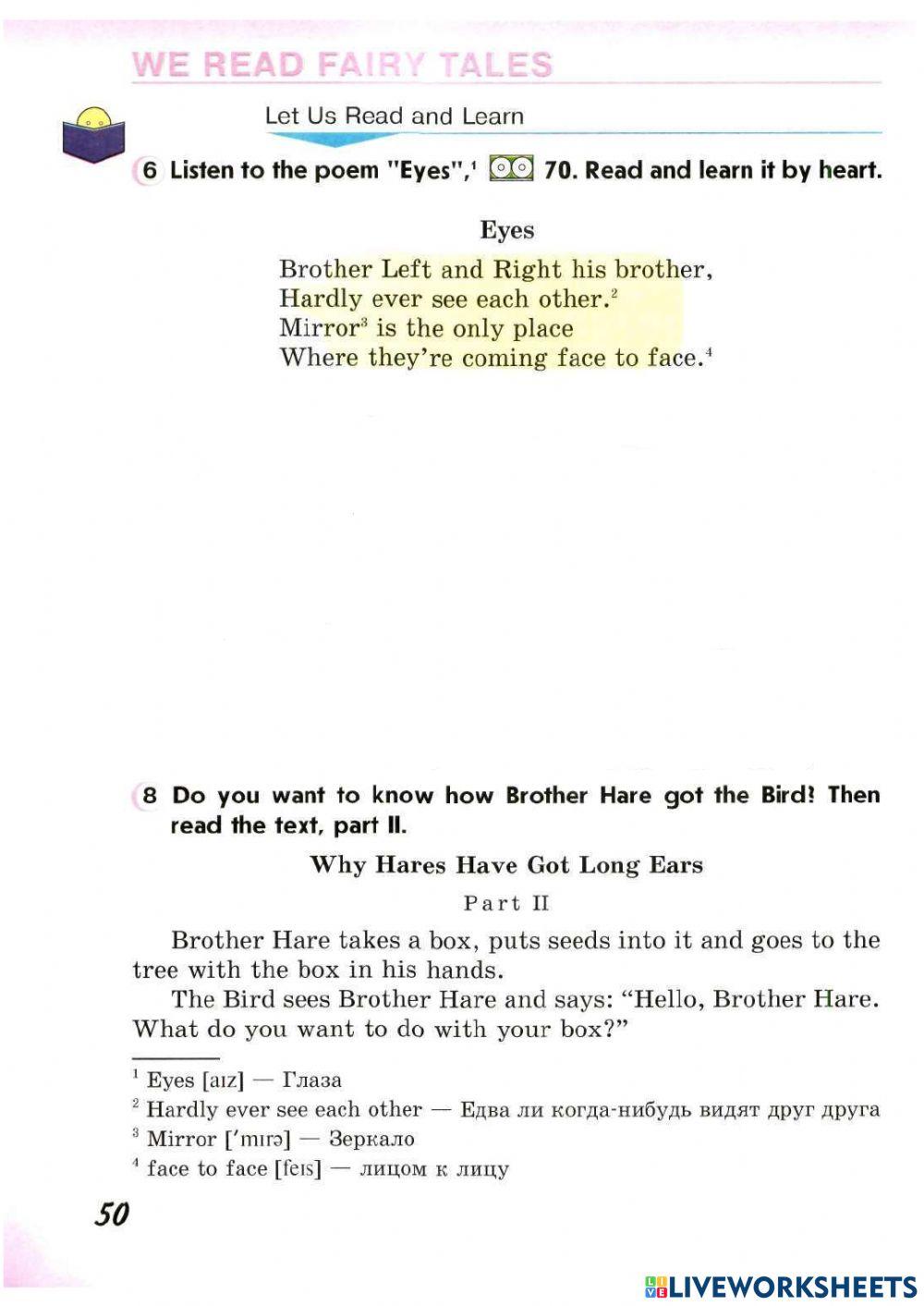 Why hares have got long ears Part II