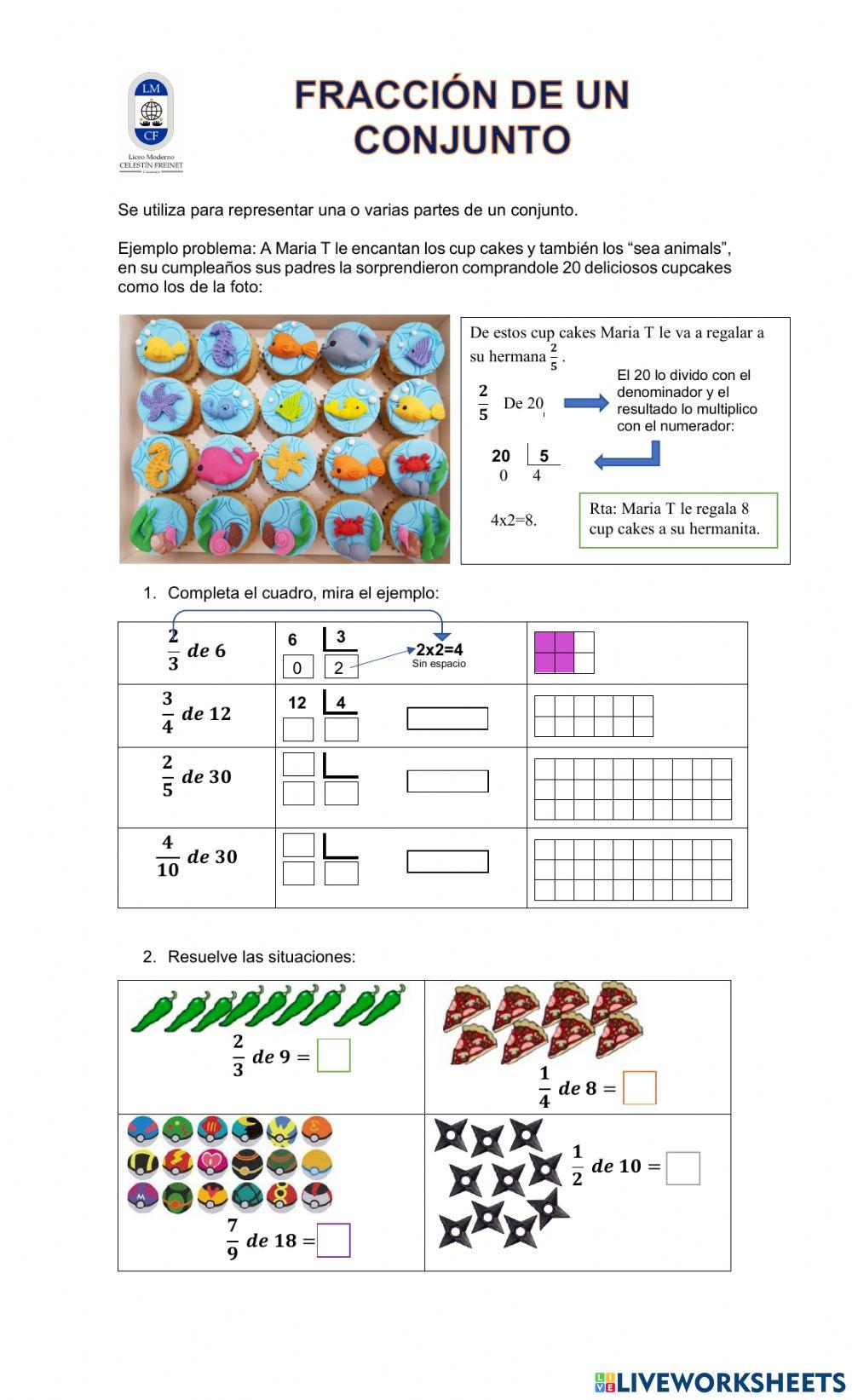 Fracción de un conjunto - Set fraction