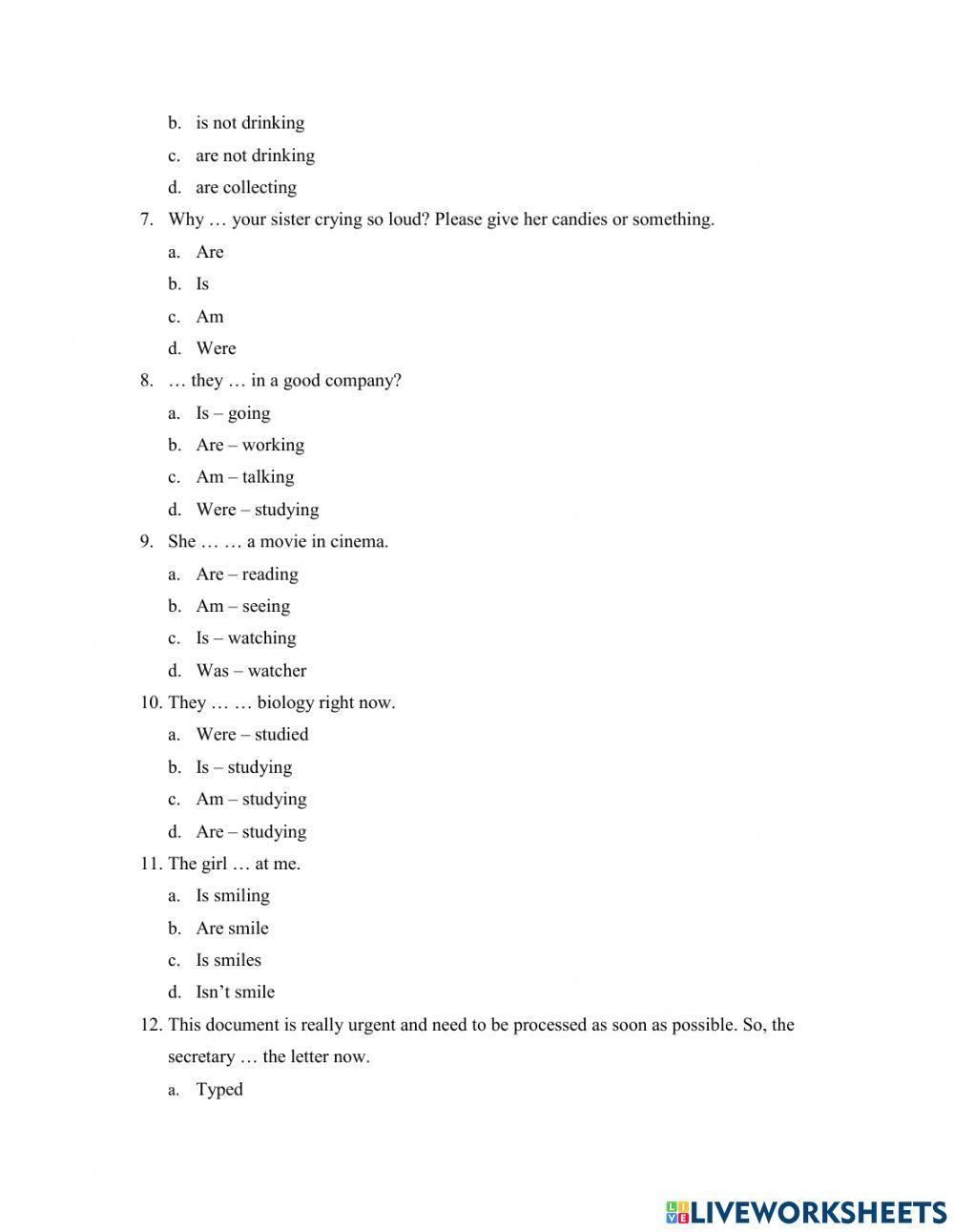 Ulangan Harian Kelas VIII Unit 8 What Are You Doing Now?