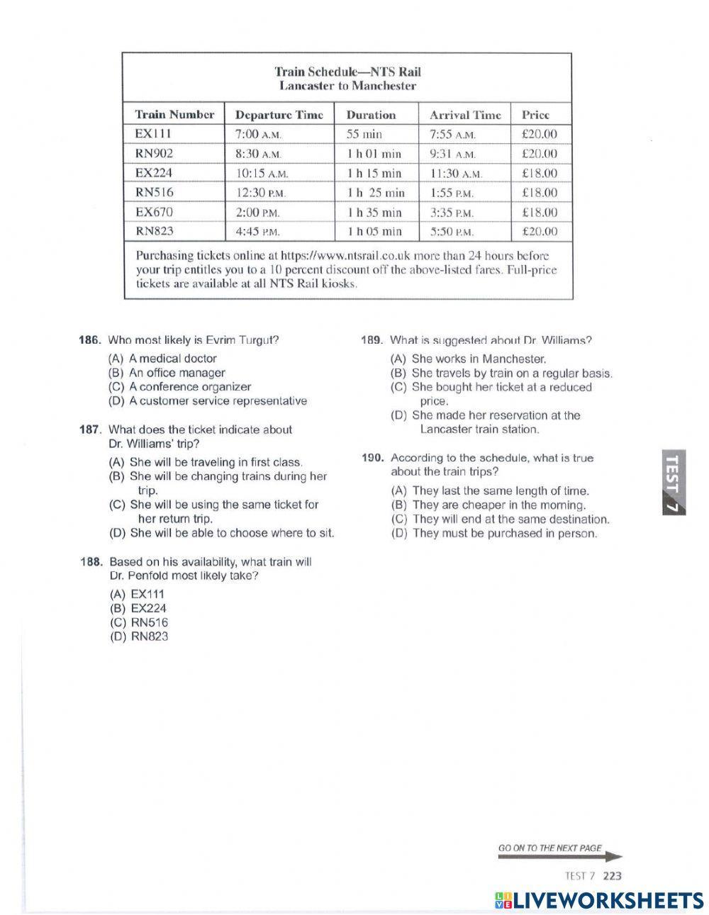 Mini-test reading PART 7