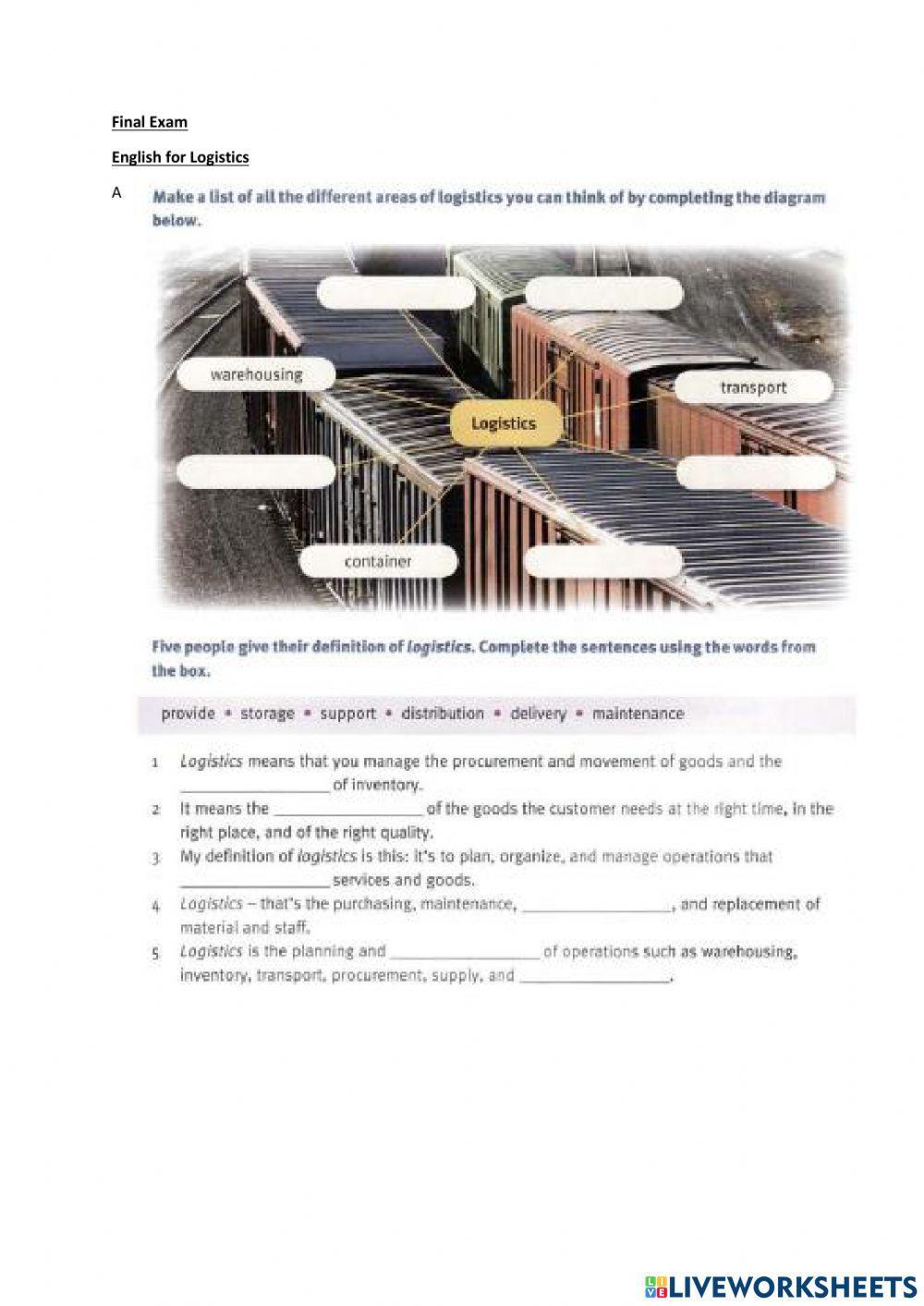 Fnal Test English for Logstcs