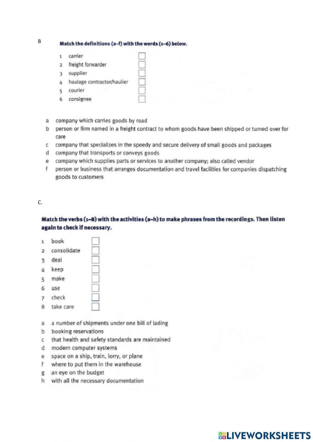 Fnal Test English for Logstcs