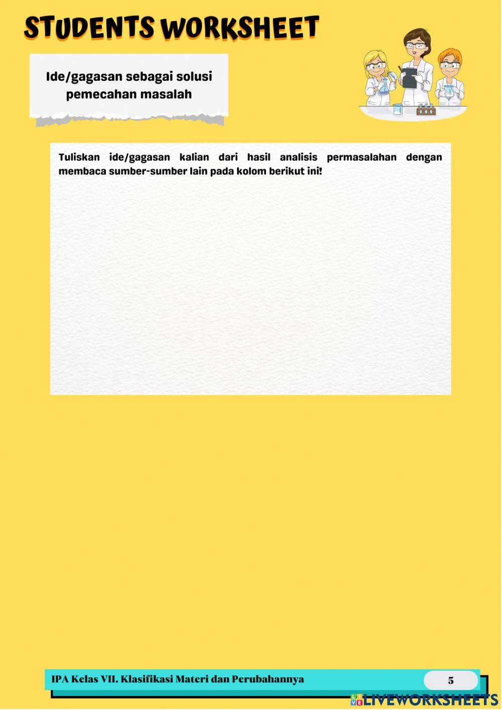 E-LKPD Pemisahan Campuran Metode Filtrasi