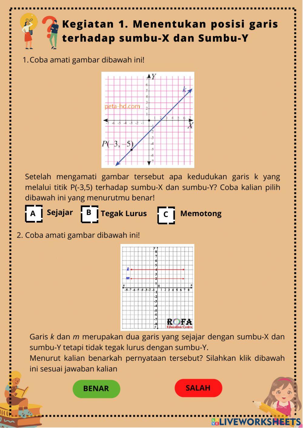 Lkpd posisi garis terhadap sumbu-x dan sumbu-y