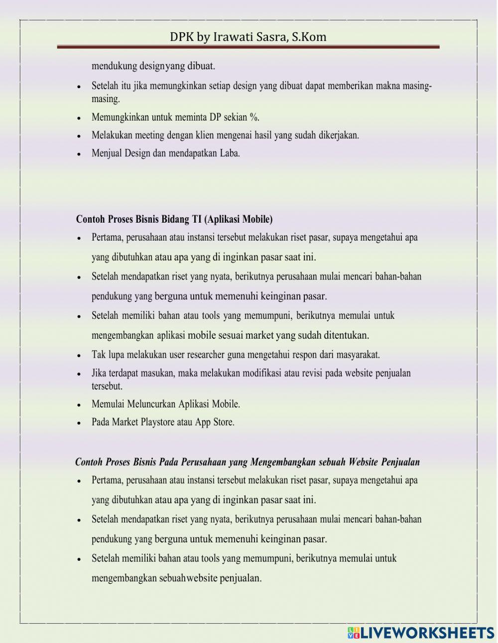 DPK 1 : Proses Bisnis Dibidang Teknik Komputerda Jaringan