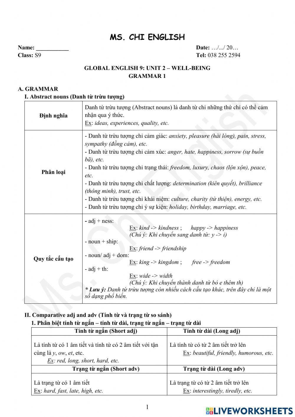 Viet Teacher-S9-Week 4-U2-Gram 1