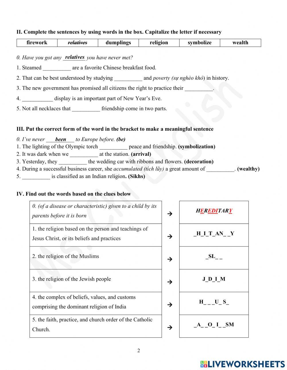 Foreign Teacher - S7 - Week 4 - U2 - Vocabulary 1