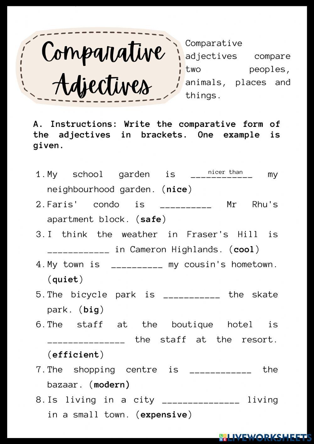 Comparison Adjectives