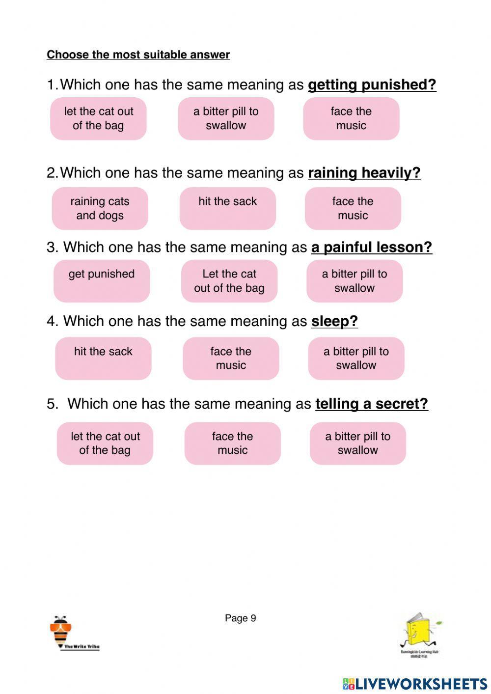 Sept holidays p1-2 idioms workshop part 2