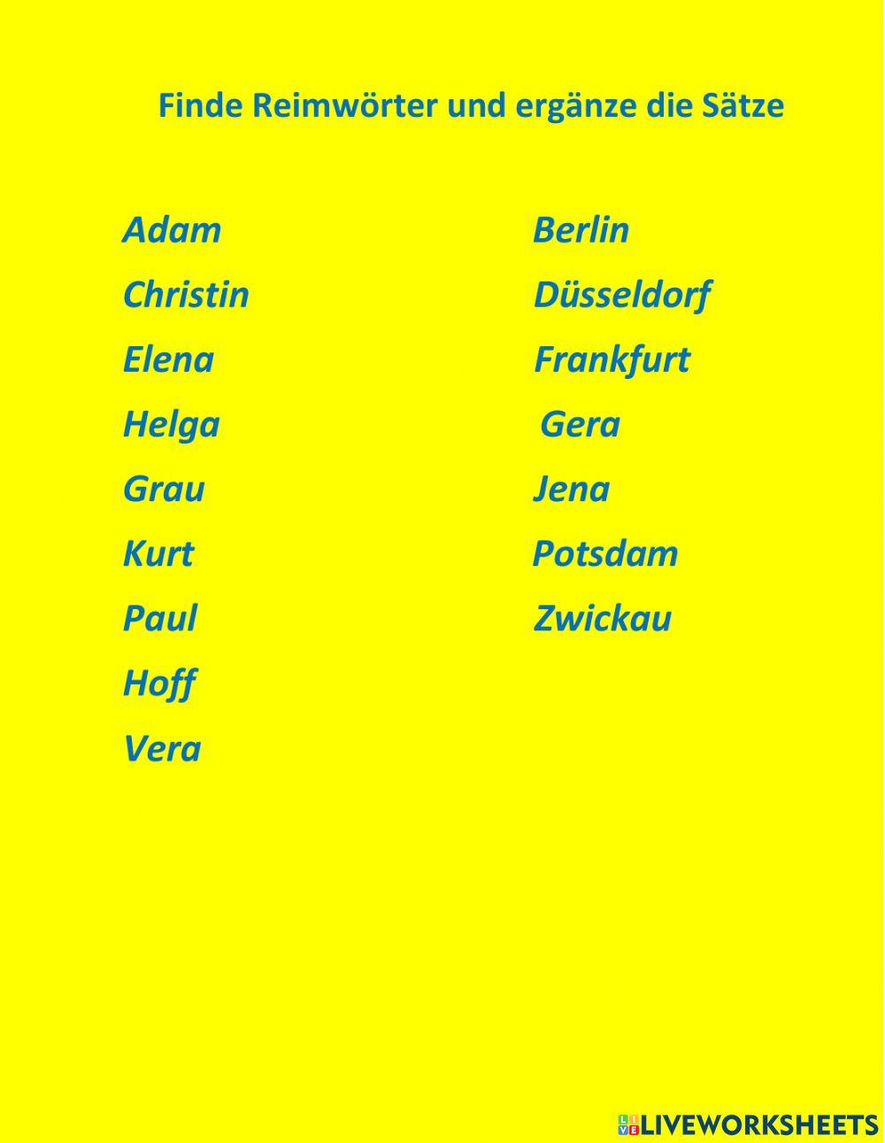 Woher kommst du interactive worksheet Live Worksheets