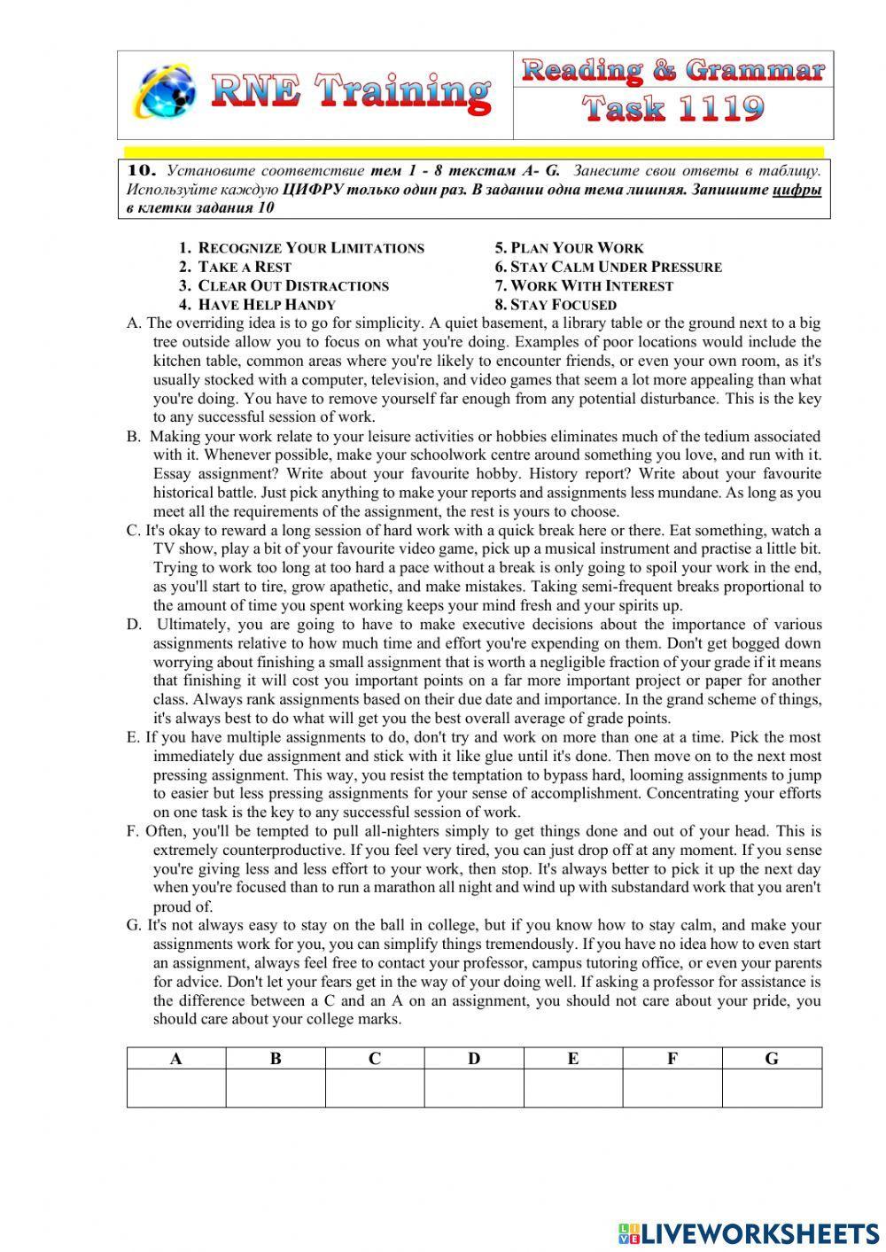 RNE practice Reading and Grammar 1119