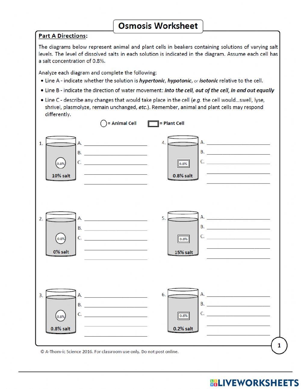 Tonicity And Osmosis Worksheet 6037144 Tonicity Practice