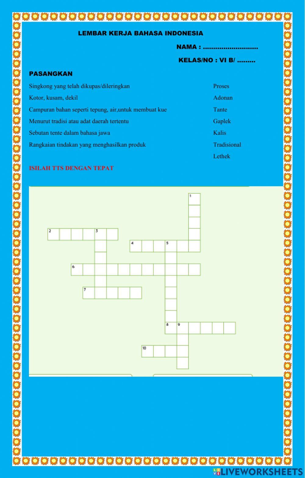 Lembar kerja bahasa indonesia