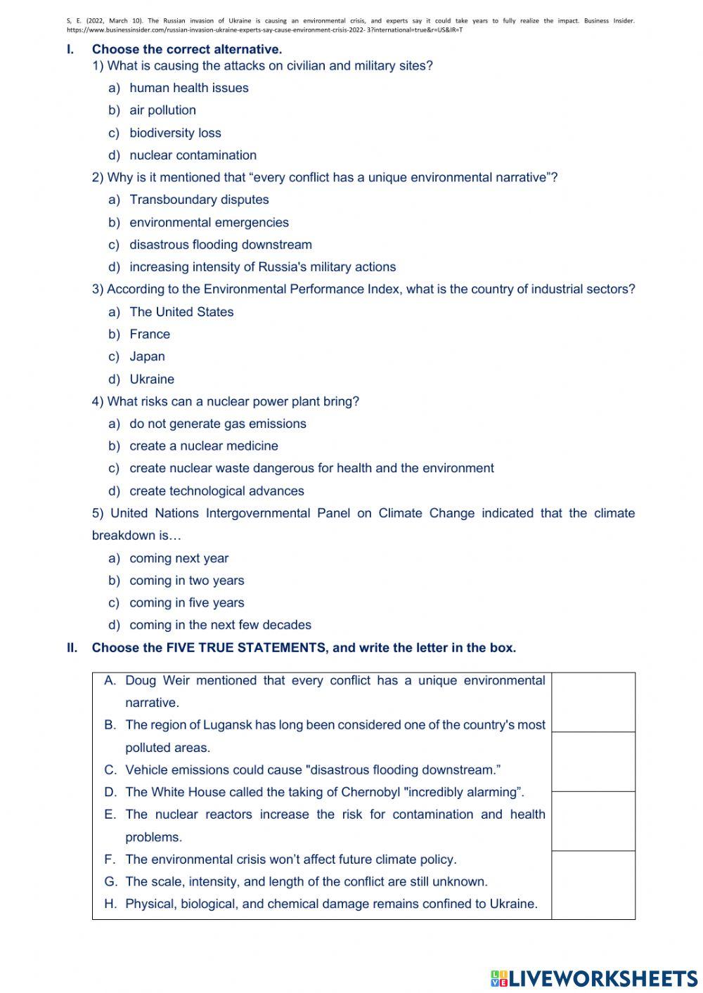 Reading-Russia and Ukraine