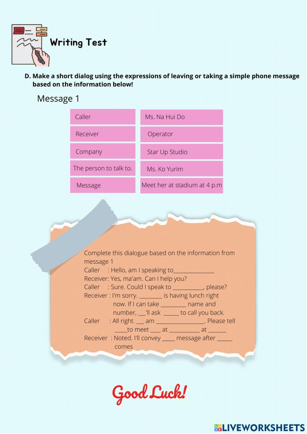 Opinion & Handling telephone