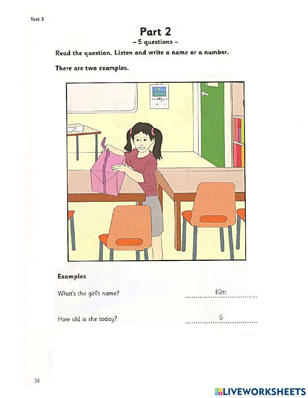 Starters 5-Test 3-Listening