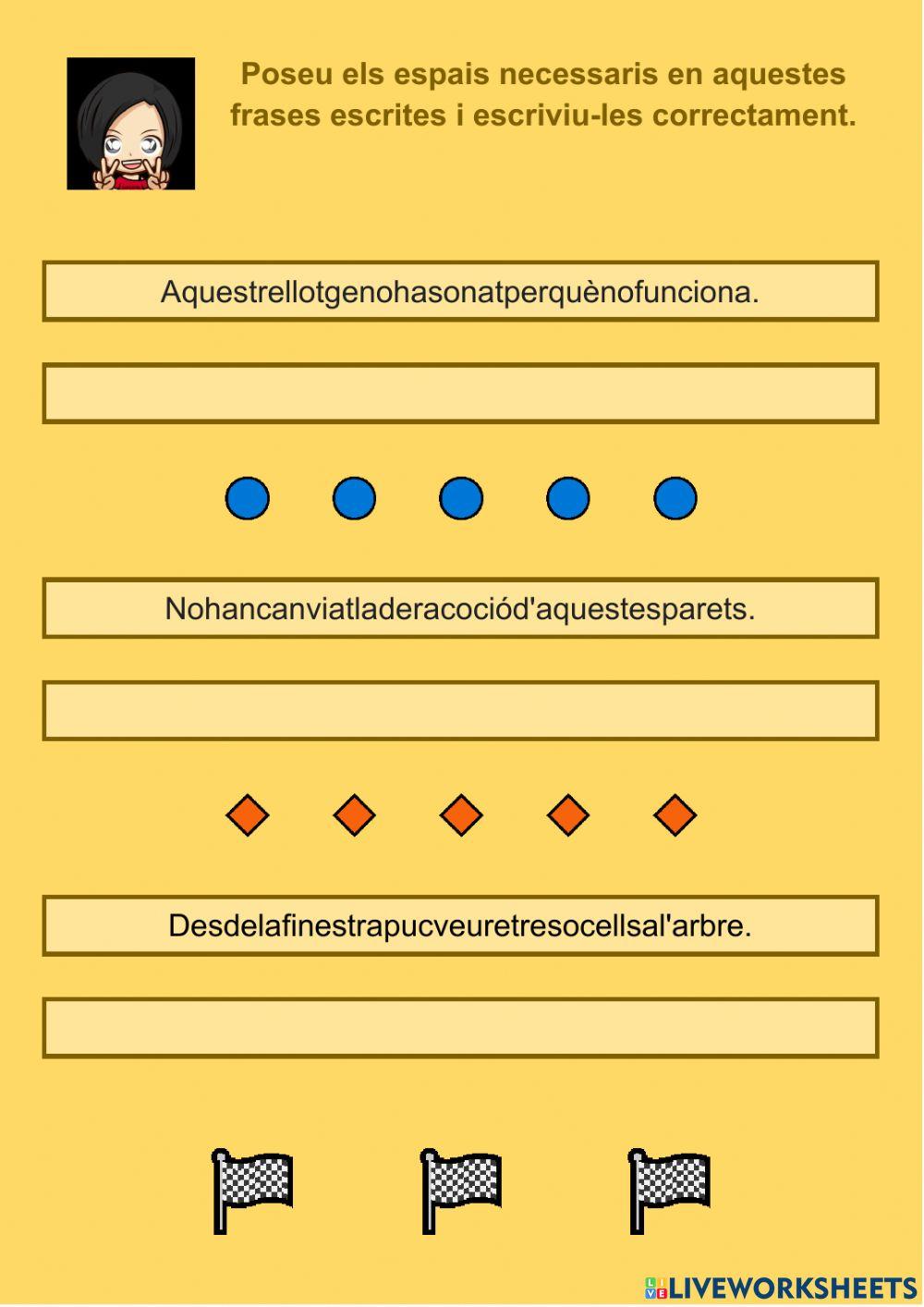 Escriu amb espais 05