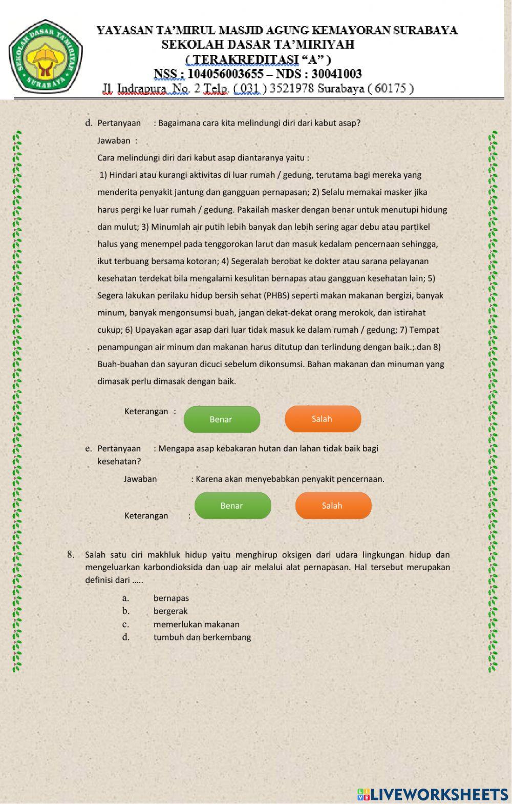 Bahasa Indonesia dan IPA Tema 2 kelas 5