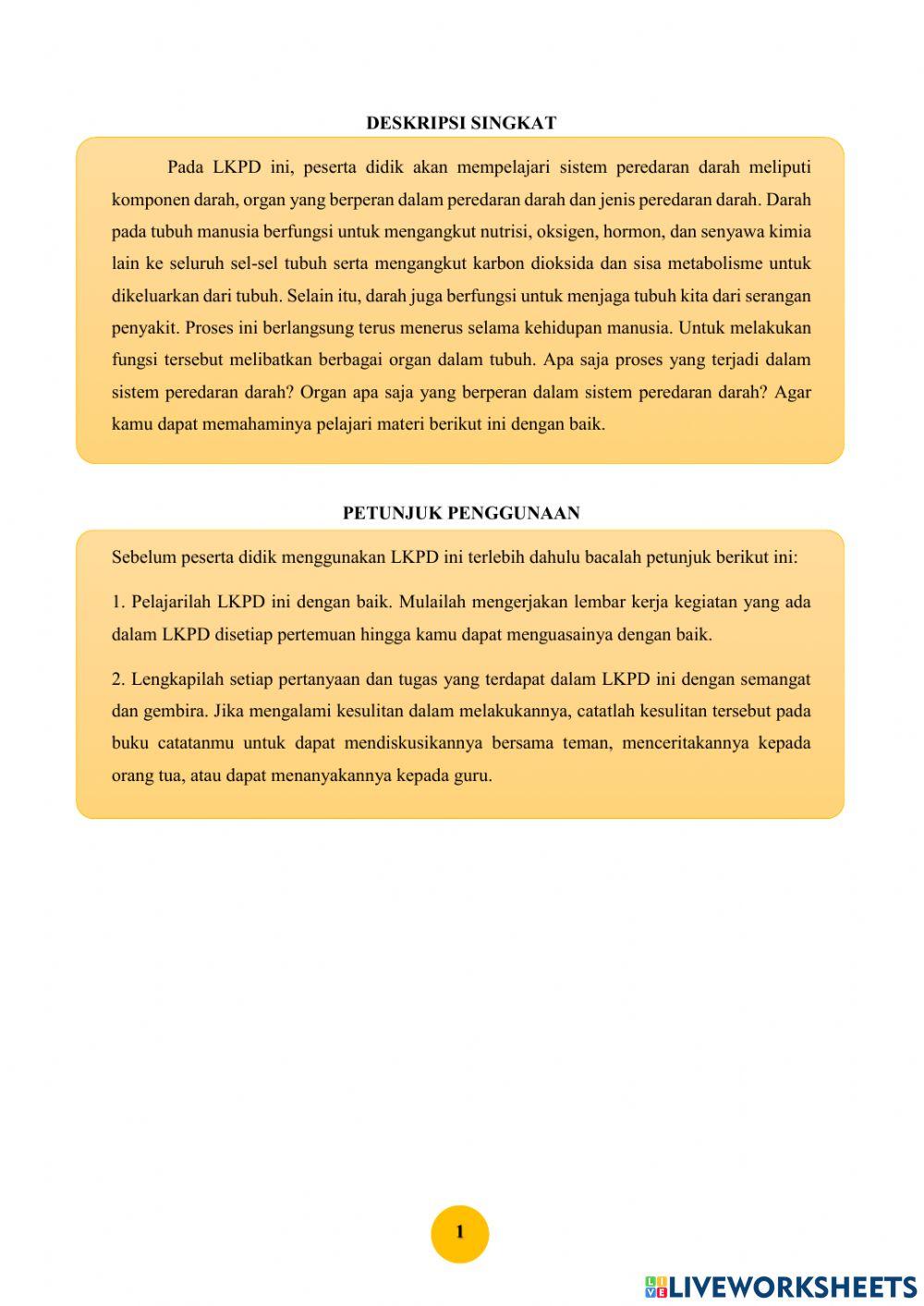 LKPD Sistem Peredaran Darah Manusia