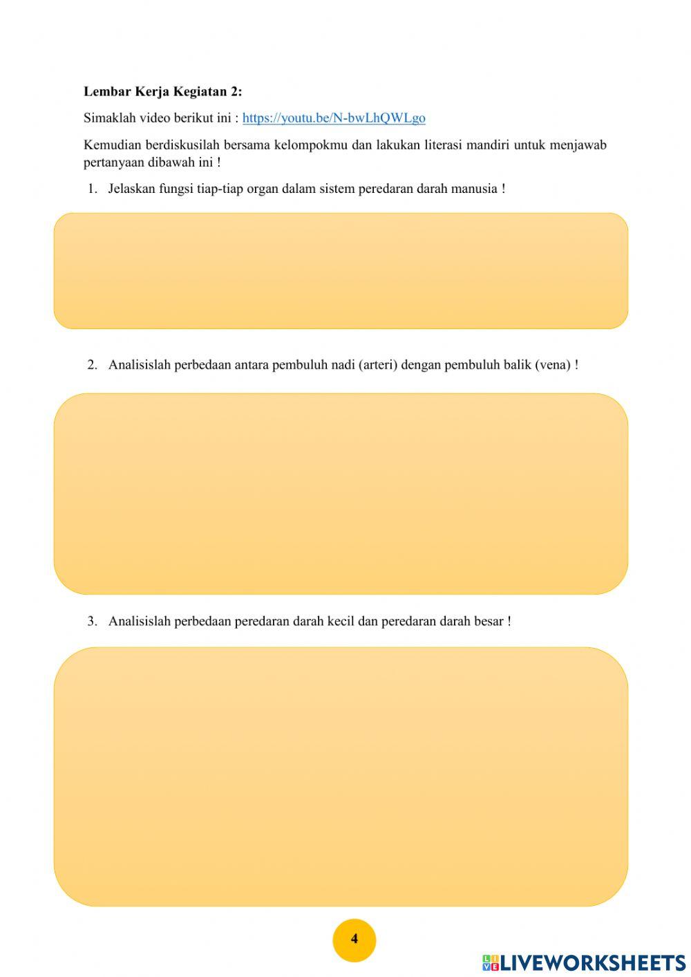 LKPD Sistem Peredaran Darah Manusia