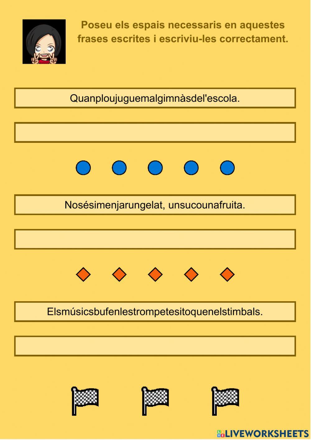 Escriu amb espais 06