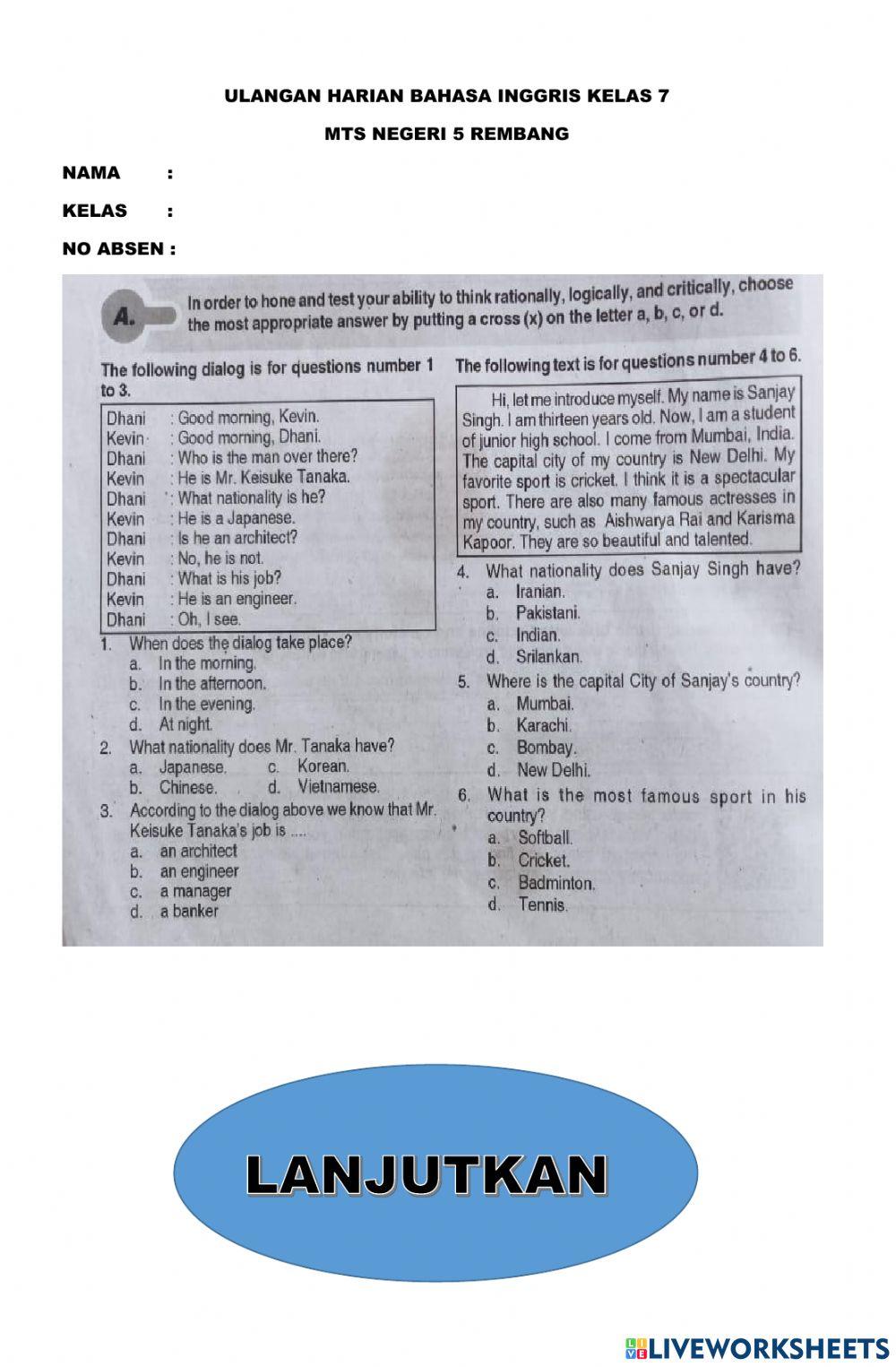 Mtsn 5 rbg uh inggris 7 nationality kurikulum merdeka