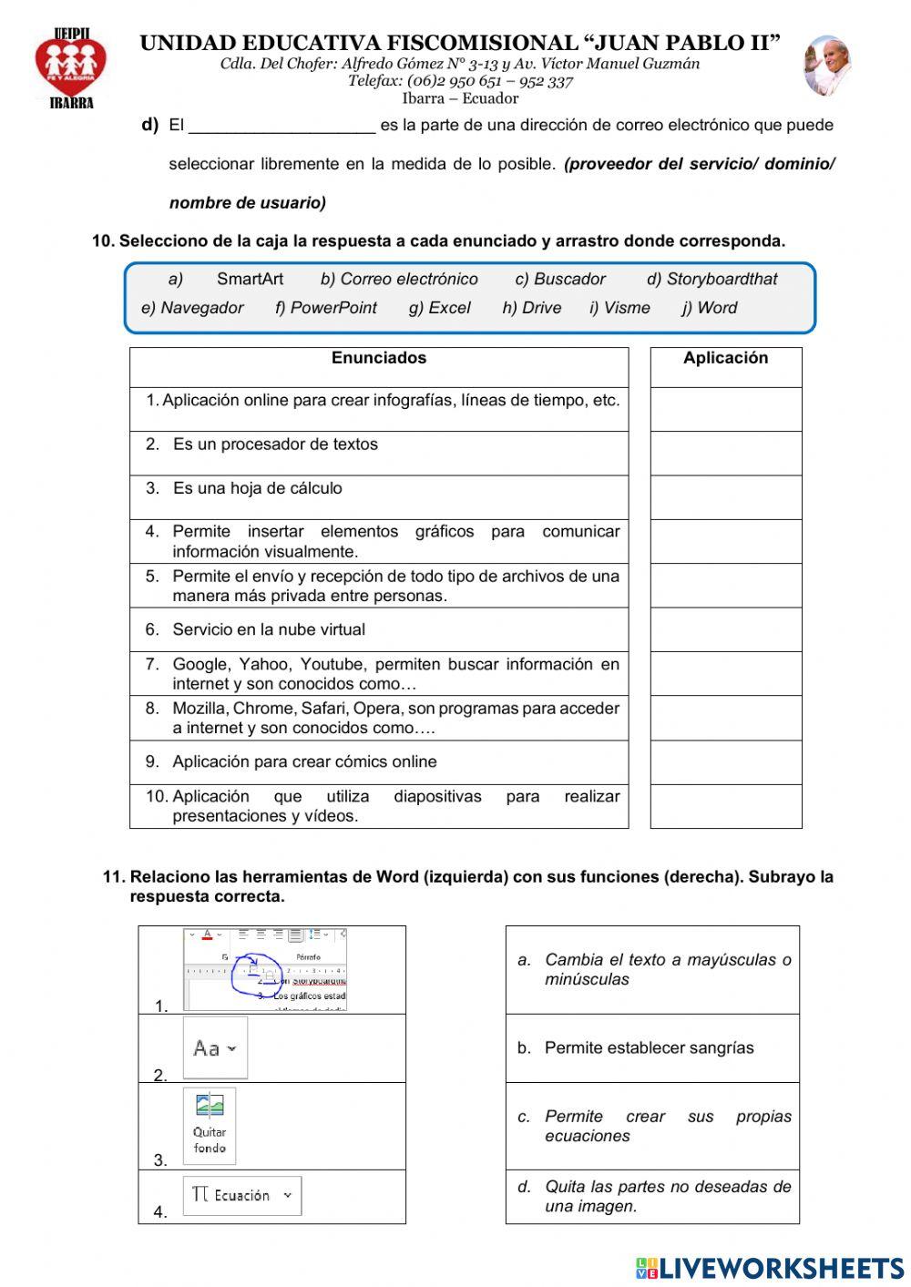 Diagnóstico Informática-Segundo BGU