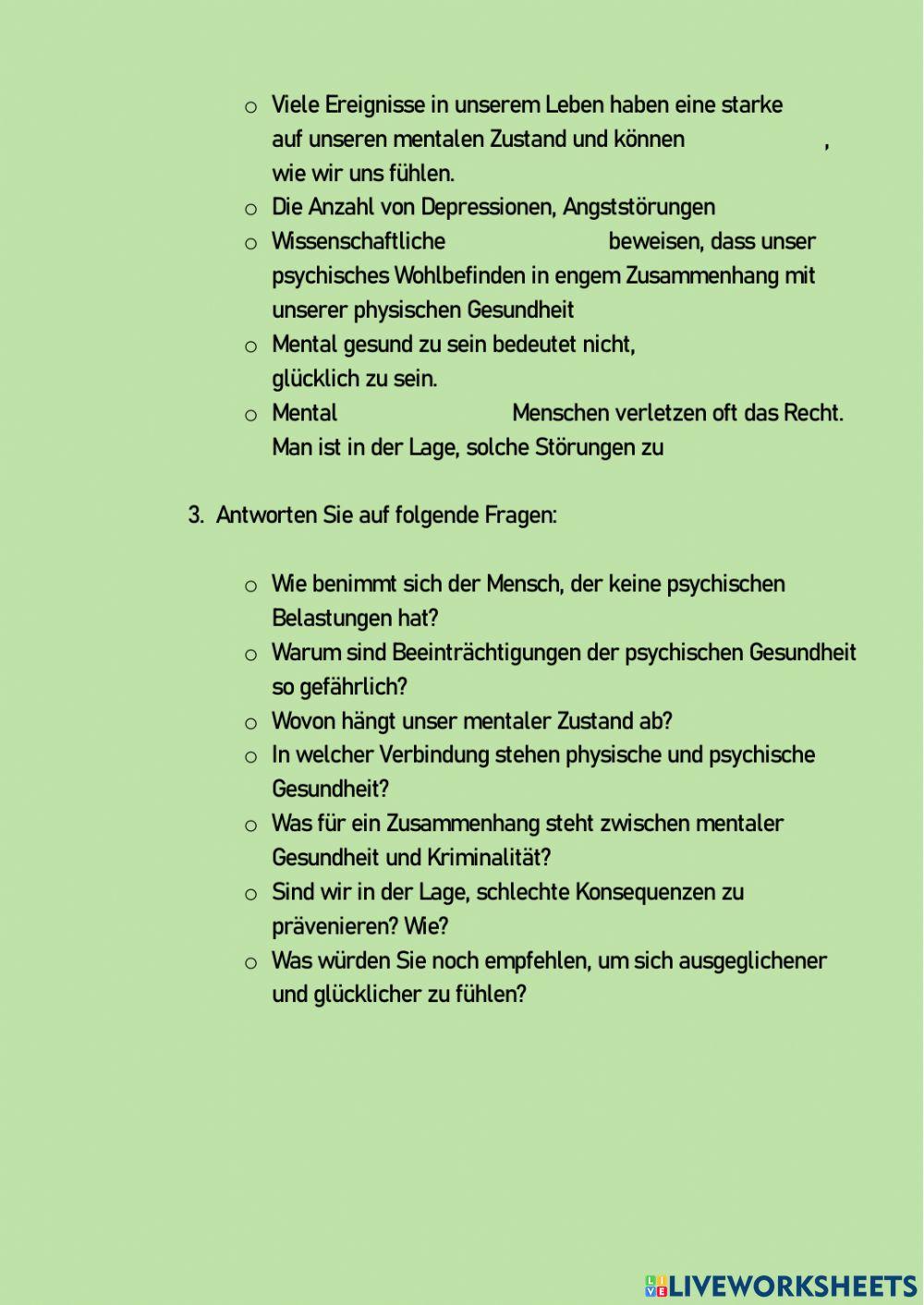 Psychische Gesundheit