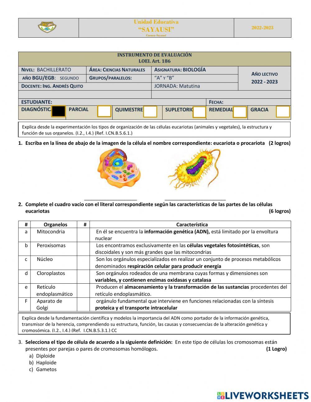 Diagnóstico Biología2