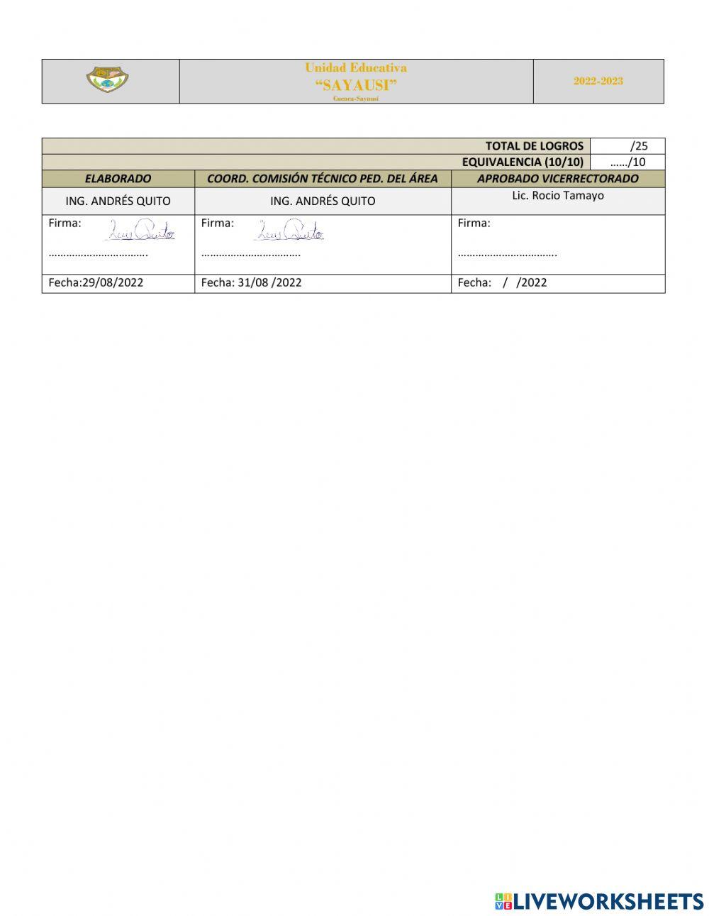 Diagnóstico Biología 1