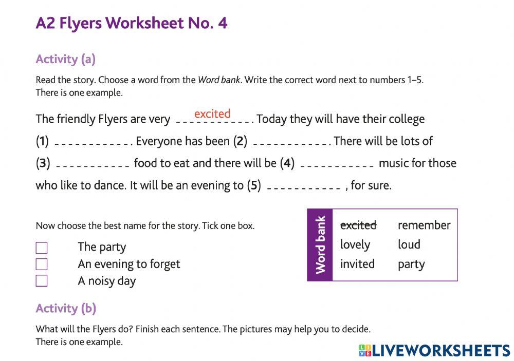 Flyers preparation activities