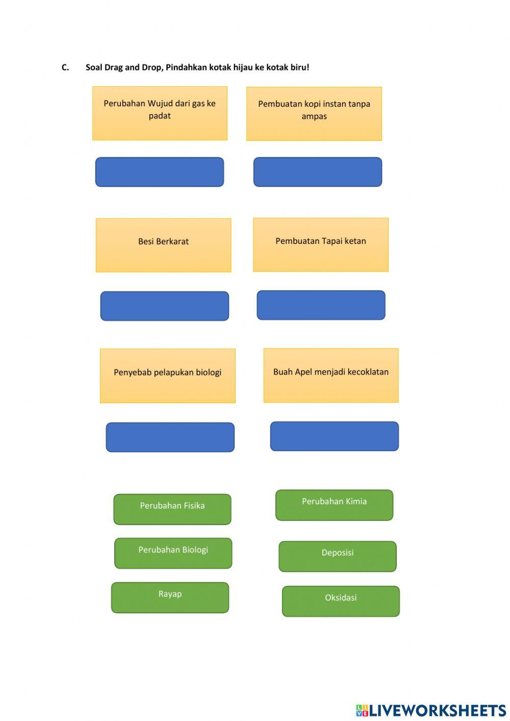 LKPD Pemisahan campuran dan Perubahan Materi