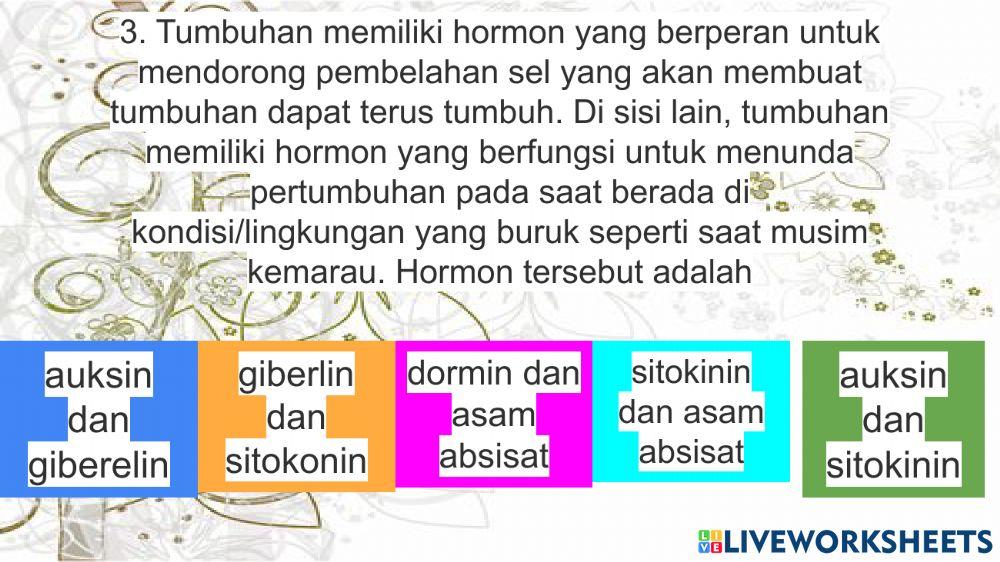 Pengaruh hormon internal pada pertumbuhan dan perkembangan tanaman