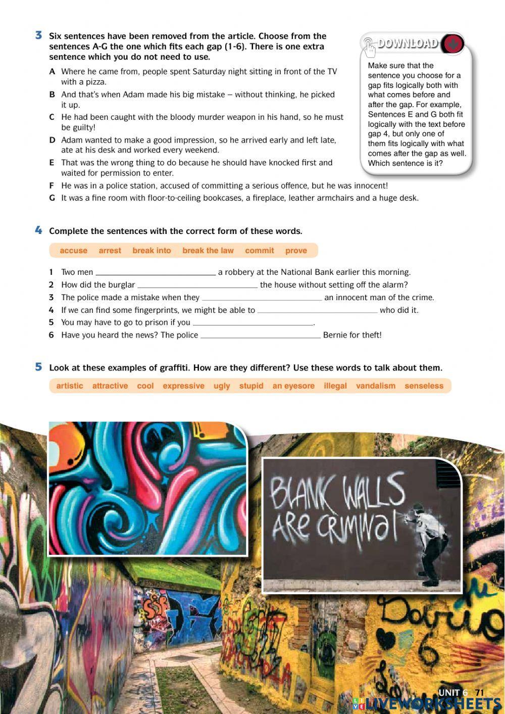 Unit 6: Crime (Reading & Vocabulary)