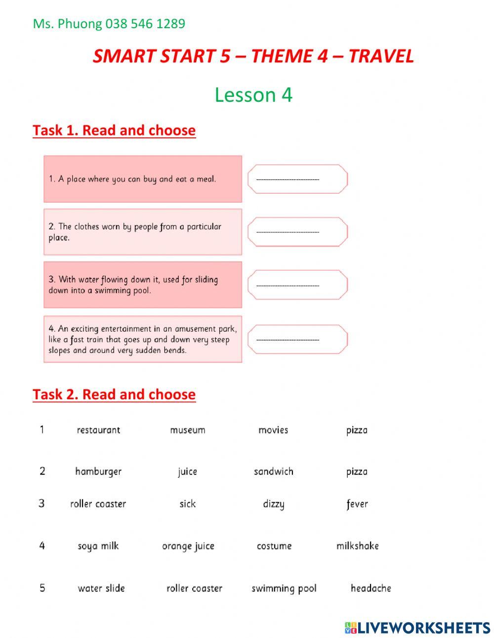 Smart 5 - theme 4 - lesson 4