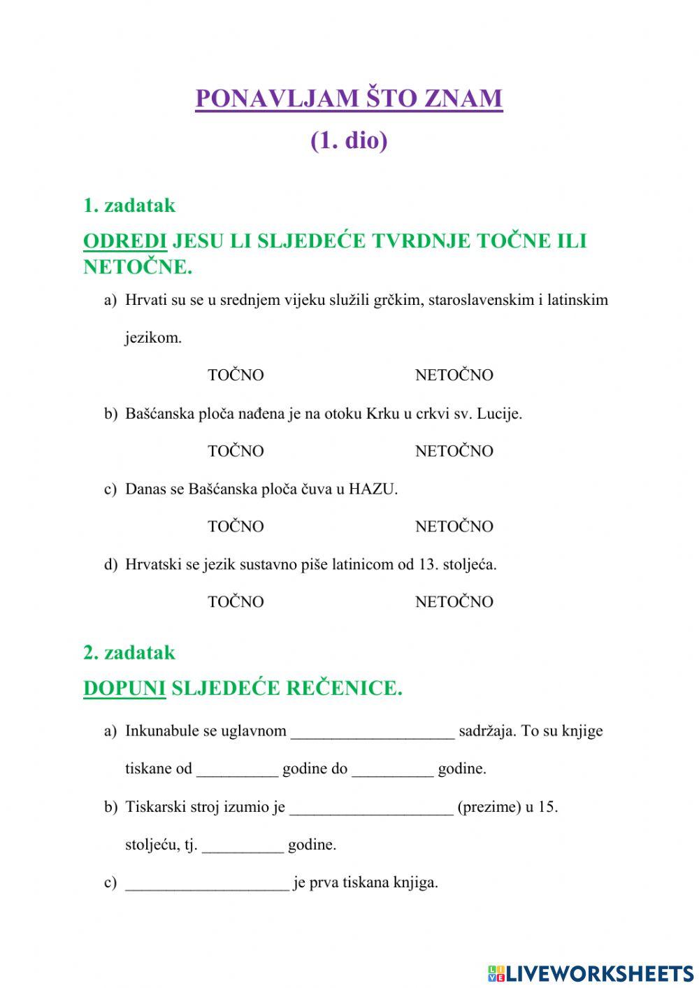 Ponavljam što znam (1) - 8.
