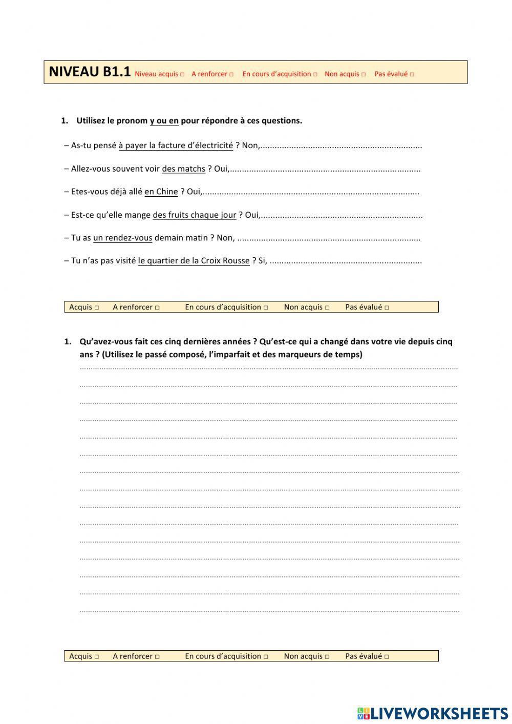 Test de positionnement