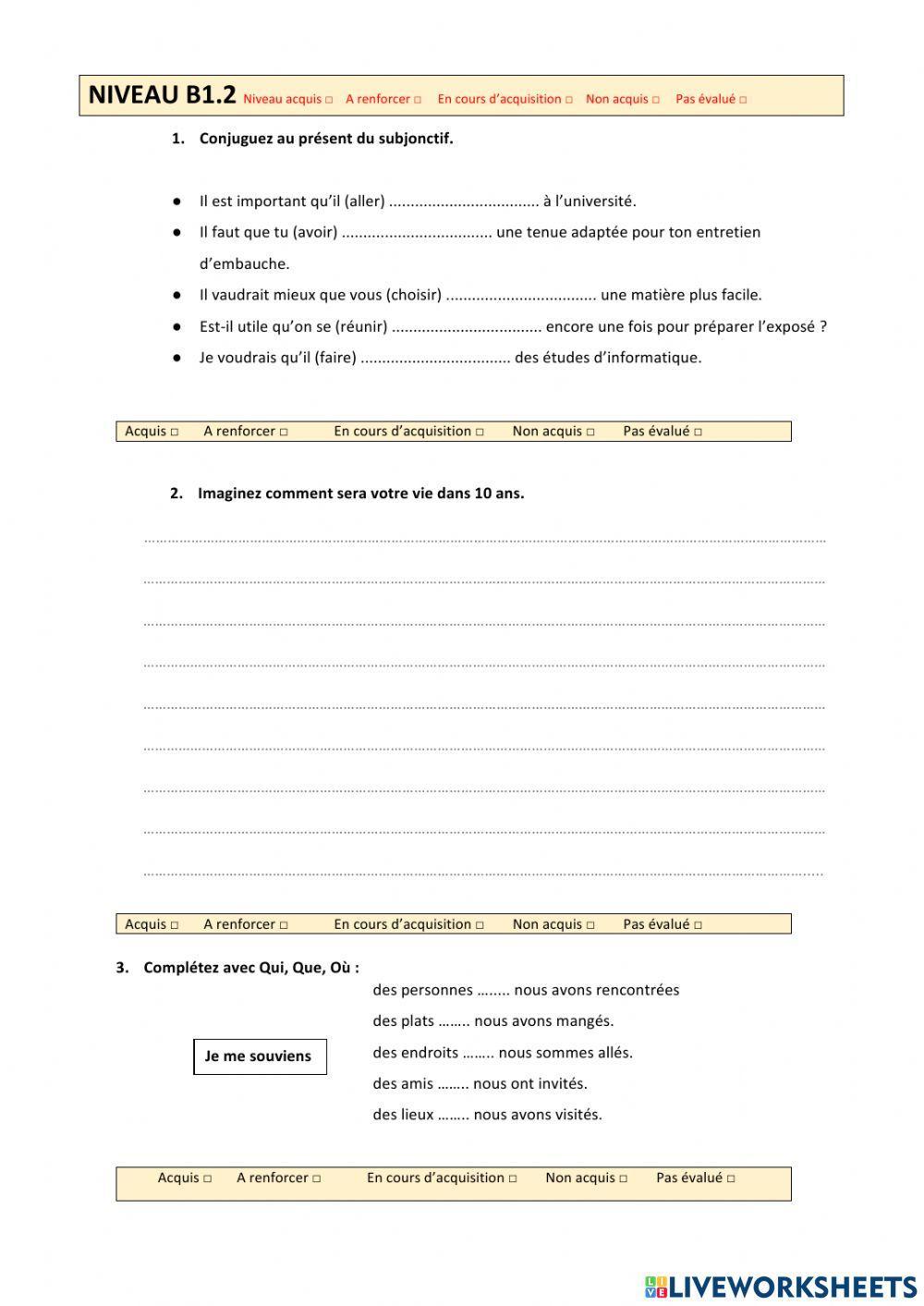 Test de positionnement